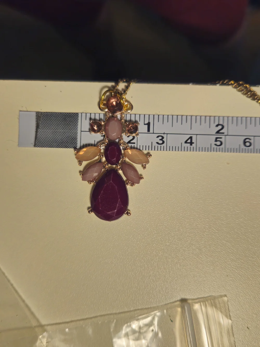 Women's Gold-Tone Pink & Purple Statement Pendant Necklace